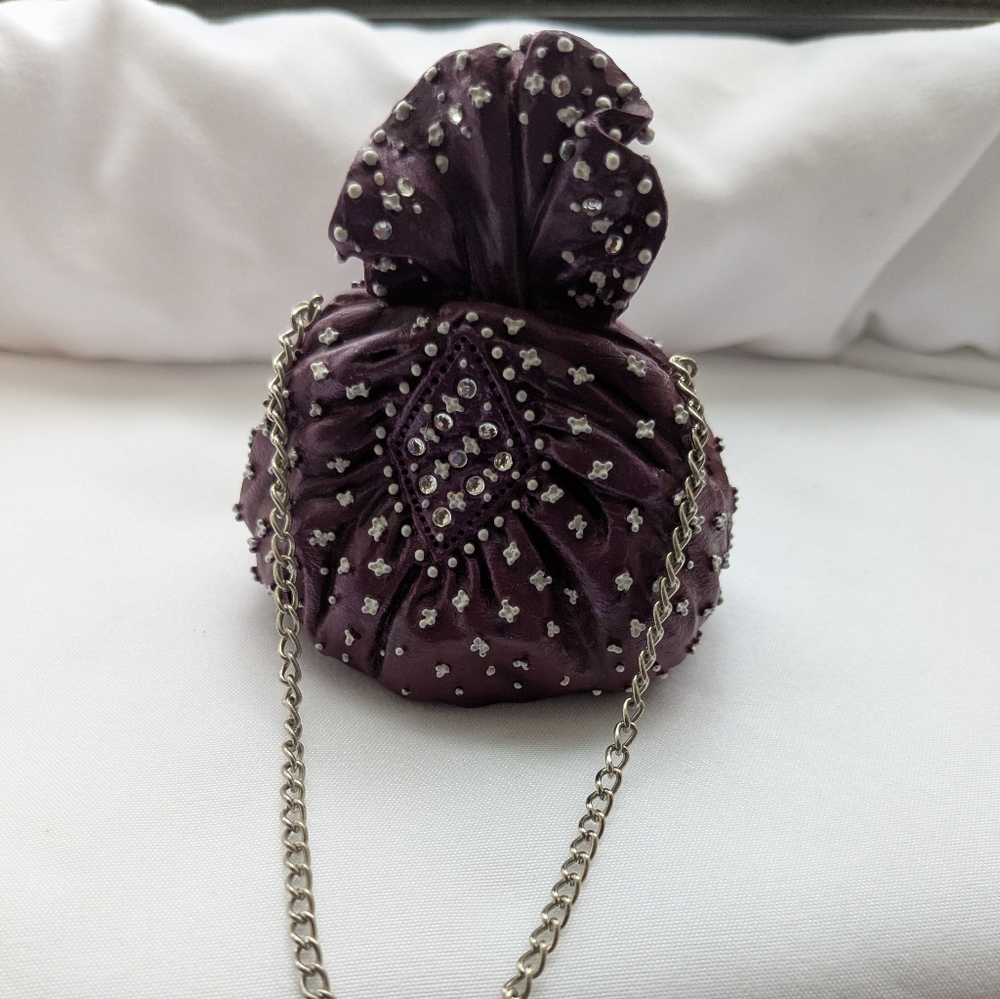 Miniature Elegant Purple Evening Bag Decor